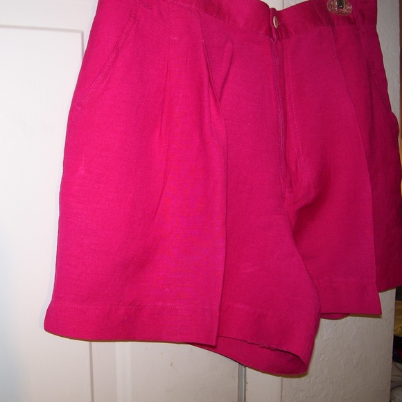 Essentials Style Pink Shorts Linen Blend Size 14P - Picture 2 of 8